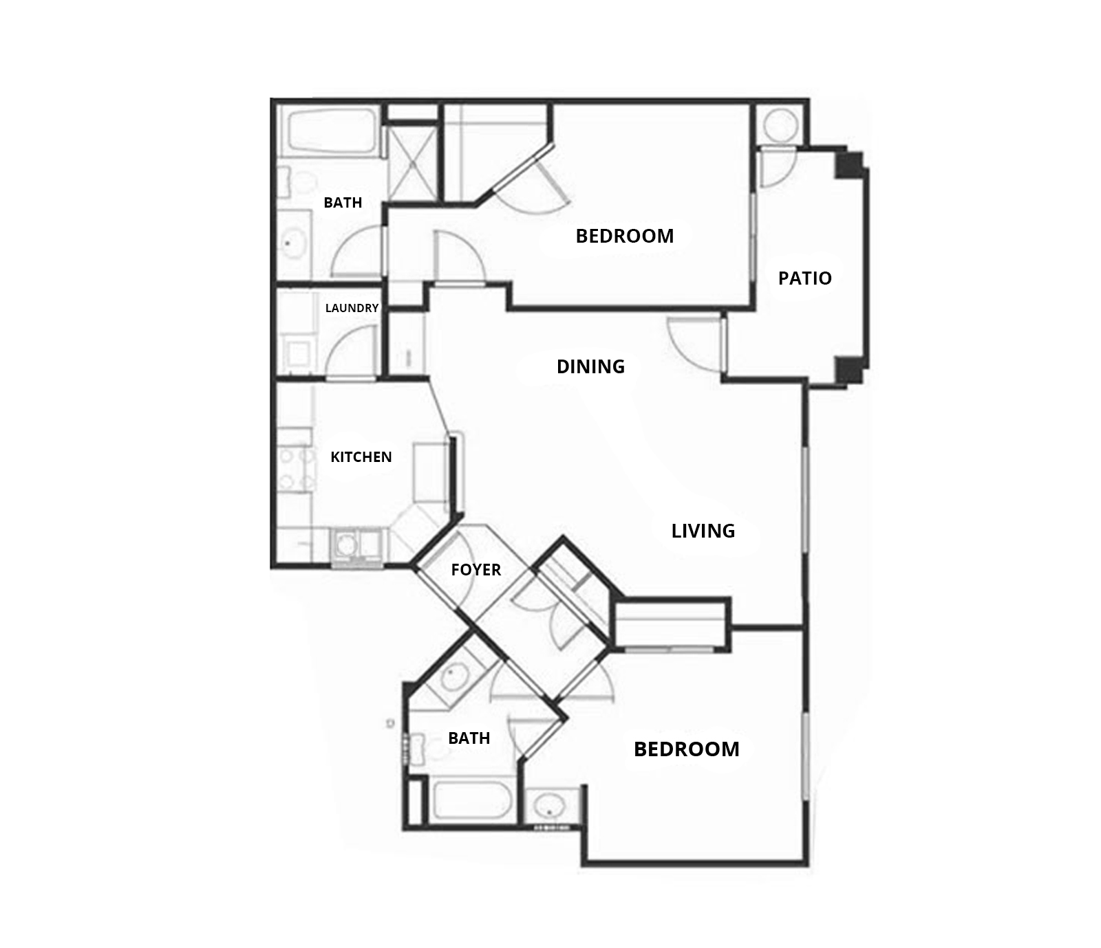Plan 1086 2 Bedrooms, 2 Baths