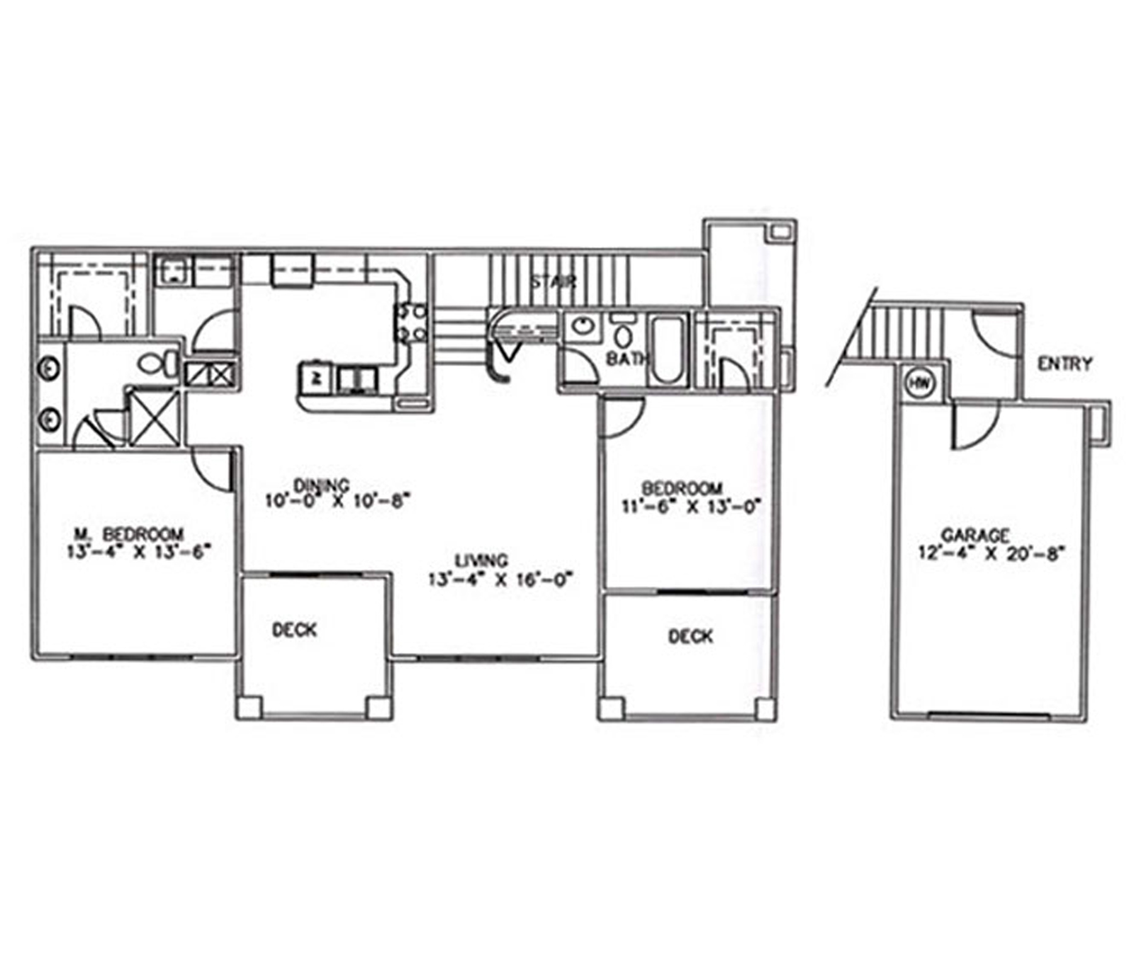 Plan 1253 2 Bedrooms, 2 Baths, 1 Car Garage